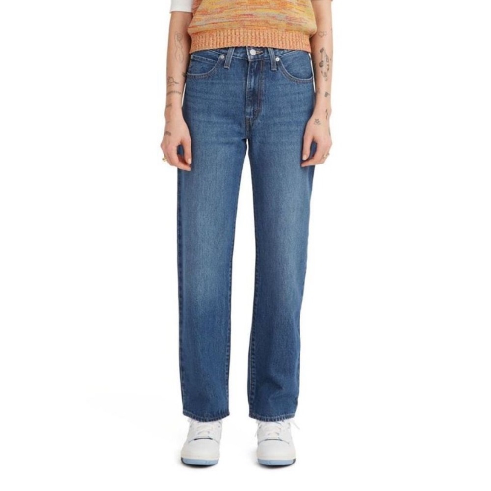 Levi’s High-Rise Straight 94 Baggy Leg Blue Jeans 100% Cotton